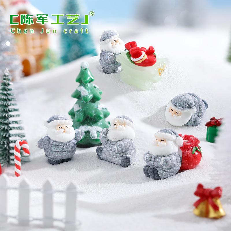 Ông già Noel áo phao mini DIY trang trí xe và bàn (TZC-744)