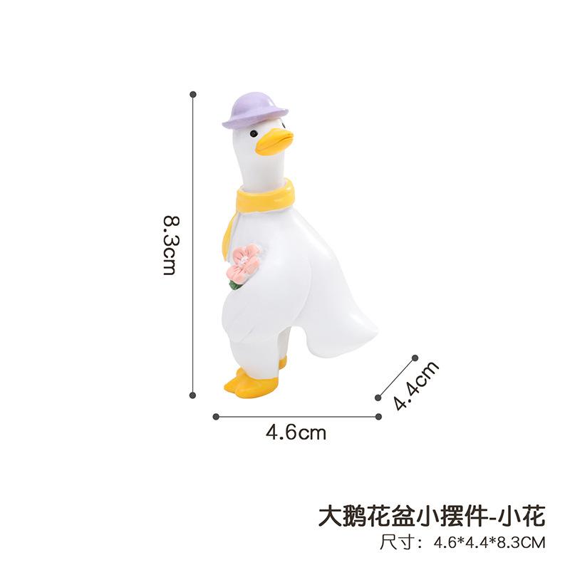 Móc treo ngỗng resin hình động vật hoạt hình, phụ kiện tiểu cảnh sân vườn, hồ cá và bể bò sát (RG-201)