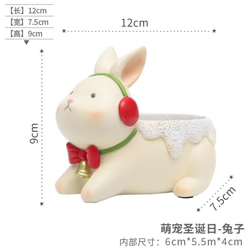 Chậu cây mọng nước Giáng Sinh hình thú cưng, chậu mini hoạt hình, quà tặng và trang trí sân vườn (RG-248)