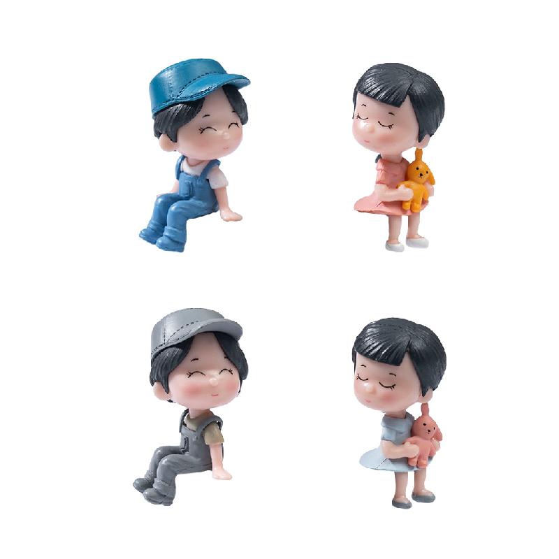 Tiểu cảnh ghế đôi tình nhân DIY trang trí chậu cây rêu (ZC-717)