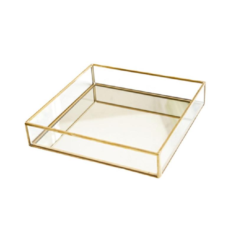 Khay kính viền đồng phong cách Bắc Âu (DG-93)