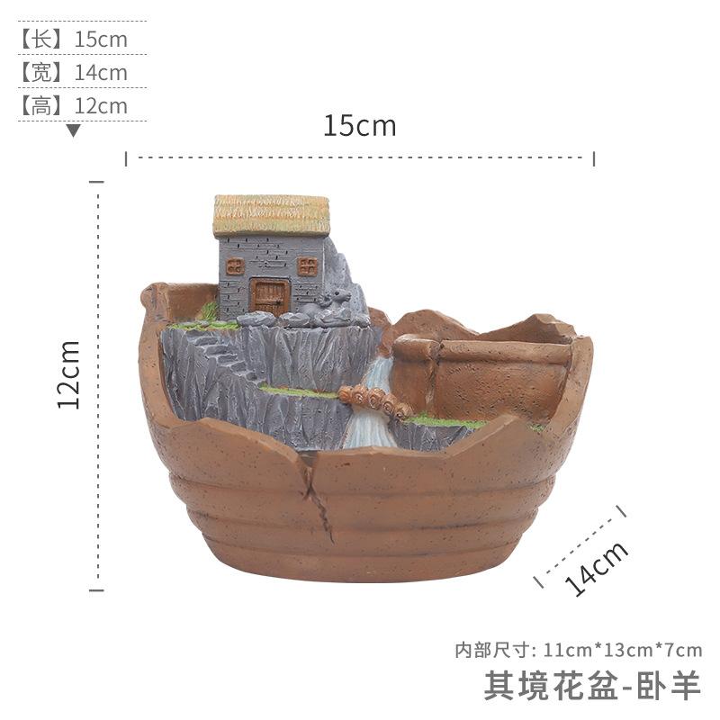 Chậu cây mọng nước treo phong cách vườn trên không, chậu resin hoạt hình, trang trí ban công (RG-157)