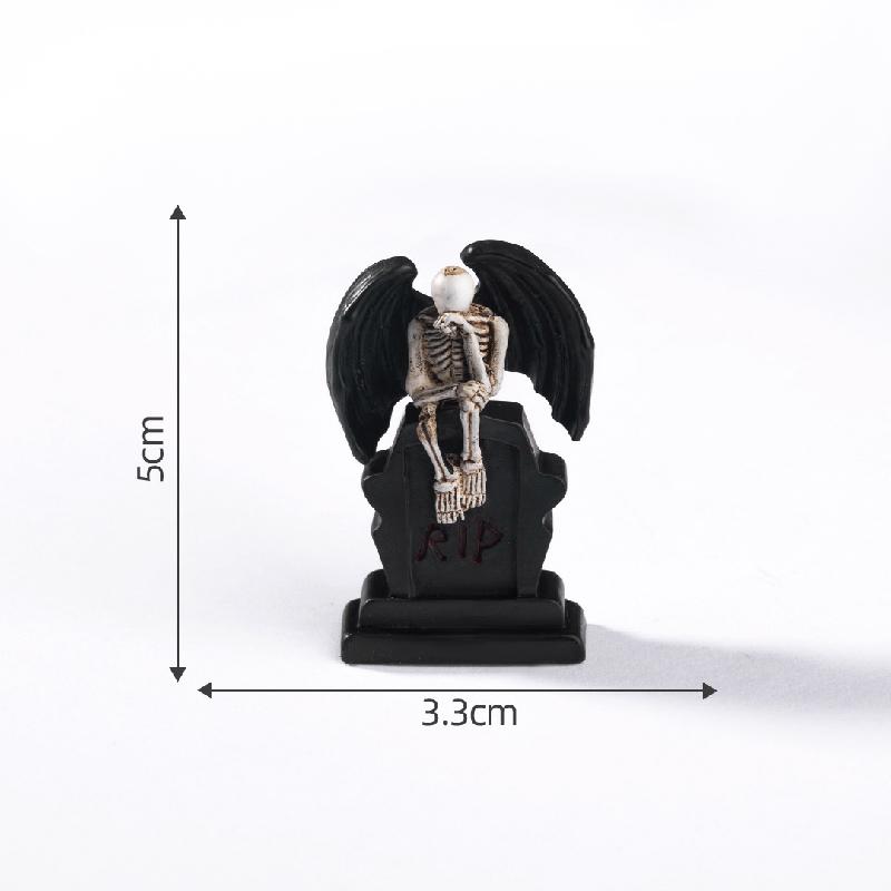 Tiểu cảnh hề xương Halloween, DIY, phụ kiện resin tiểu cảnh mini đáng yêu (ZC-572)