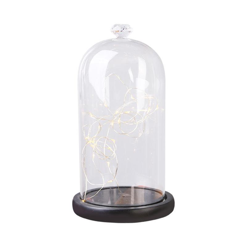 Chụp Thuỷ Tinh Đế Gỗ Và Đèn Led (MJA-20)