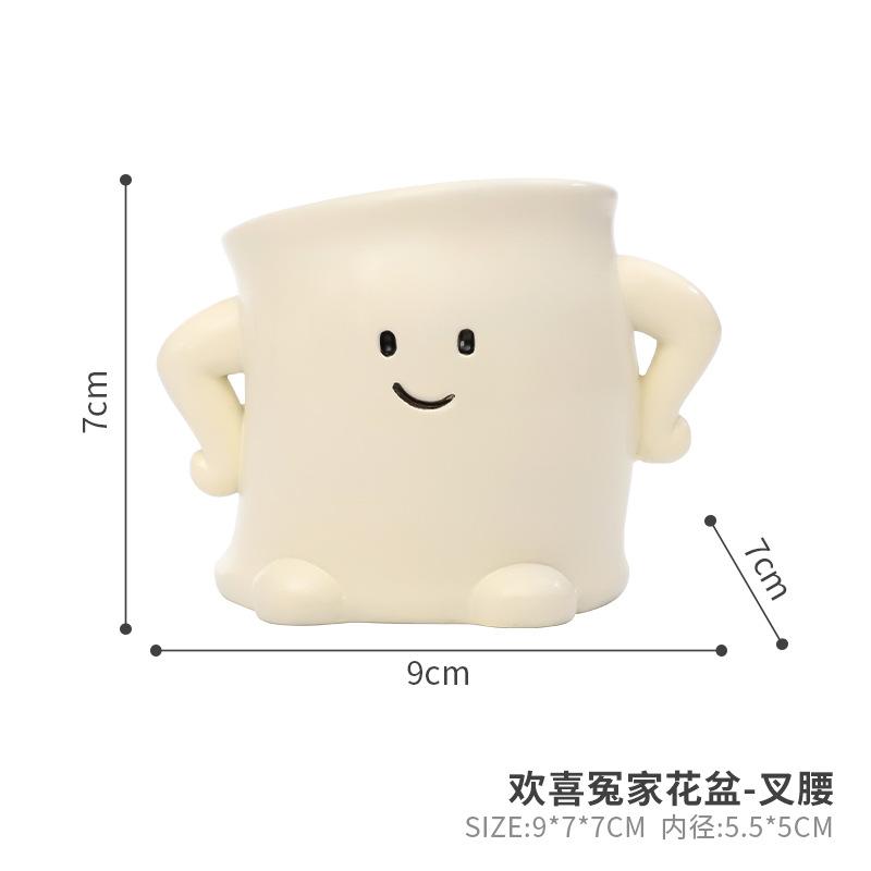 Chậu cây mọng nước resin hình nhân vật vui nhộn, chậu mini trang trí ban công, bàn làm việc (RG-7)