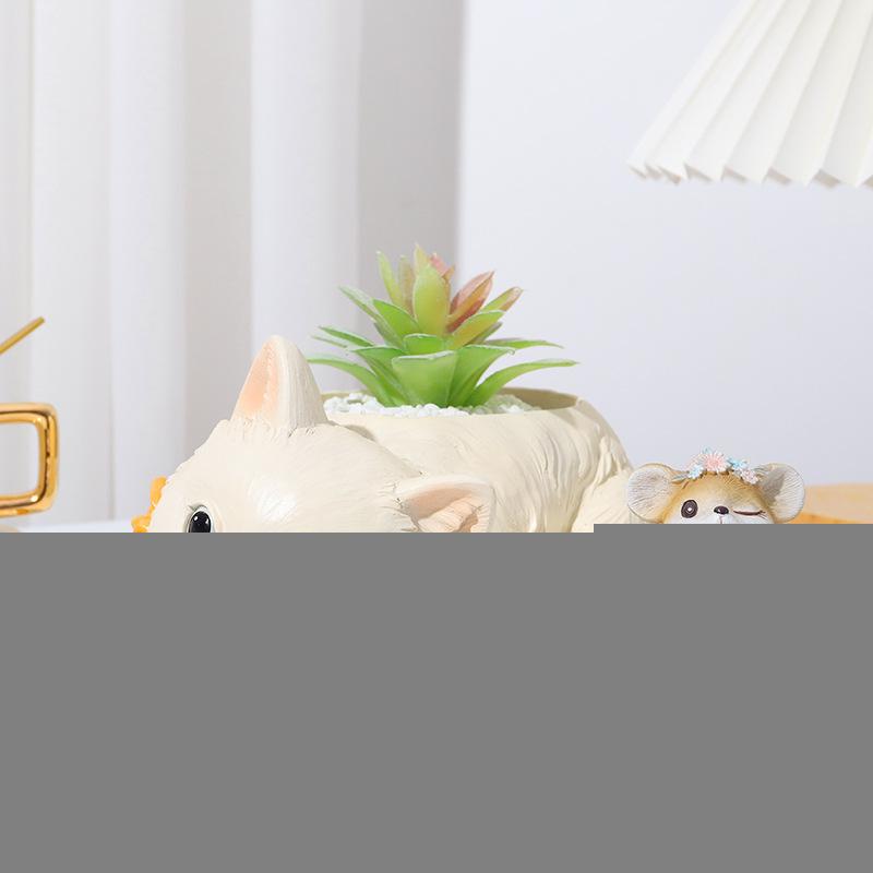 Chậu cây mọng nước resin hoạt hình, chậu mini để bàn, trang trí cây xanh và tiểu cảnh (RG-181)
