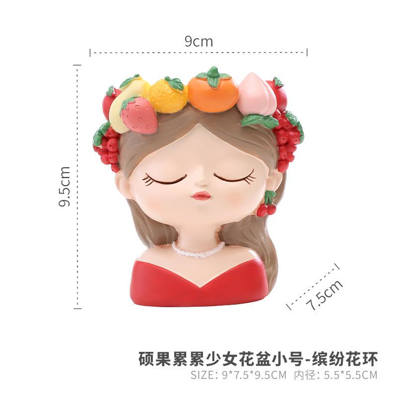 Chậu cây resin hình vòng hoa trái cây, chậu mọng nước mini, trang trí bàn và sân vườn (RG-28)