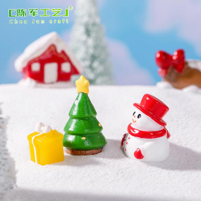 Tiểu cảnh Noel, ông già Noel và người tuyết, trang trí mini (TZC-227)