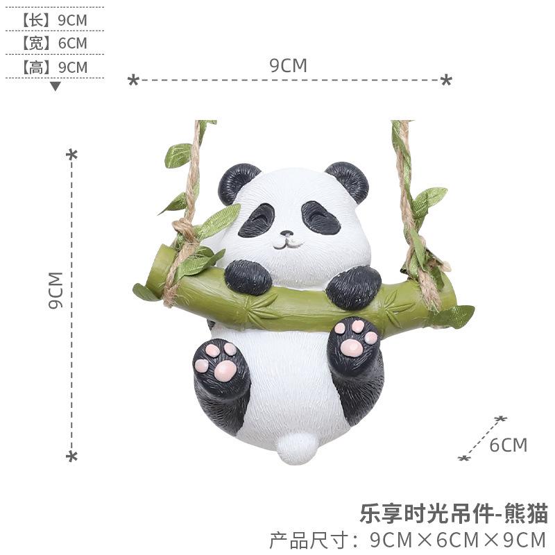 Móc treo vườn hình gấu trúc hoạt hình, phụ kiện treo cây resin, trang trí sân vườn ban công (RG-4)