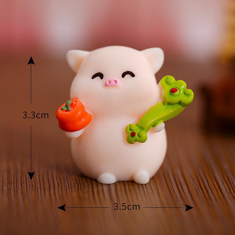 Tiểu cảnh heo may mắn mini trang trí chậu cây Tết DIY (ZC-1093)