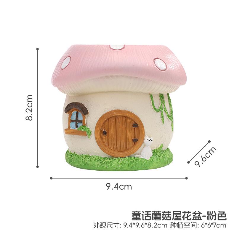 Chậu cây hình nhà nấm resin, chậu mọng nước mini, trang trí sân vườn bàn làm việc (RG-34)