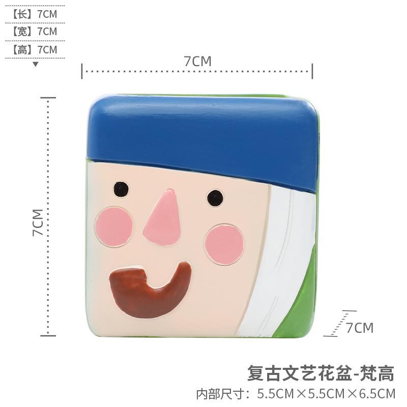 Chậu cây mọng nước hình vua nữ hoàng bài poker resin, chậu mini để bàn, trang trí văn phòng (RG-174)