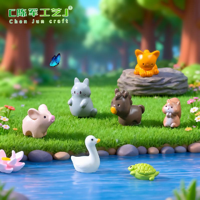 Tiểu cảnh ếch và vịt vàng nhỏ, trang trí đáng yêu mini (ZC-24)
