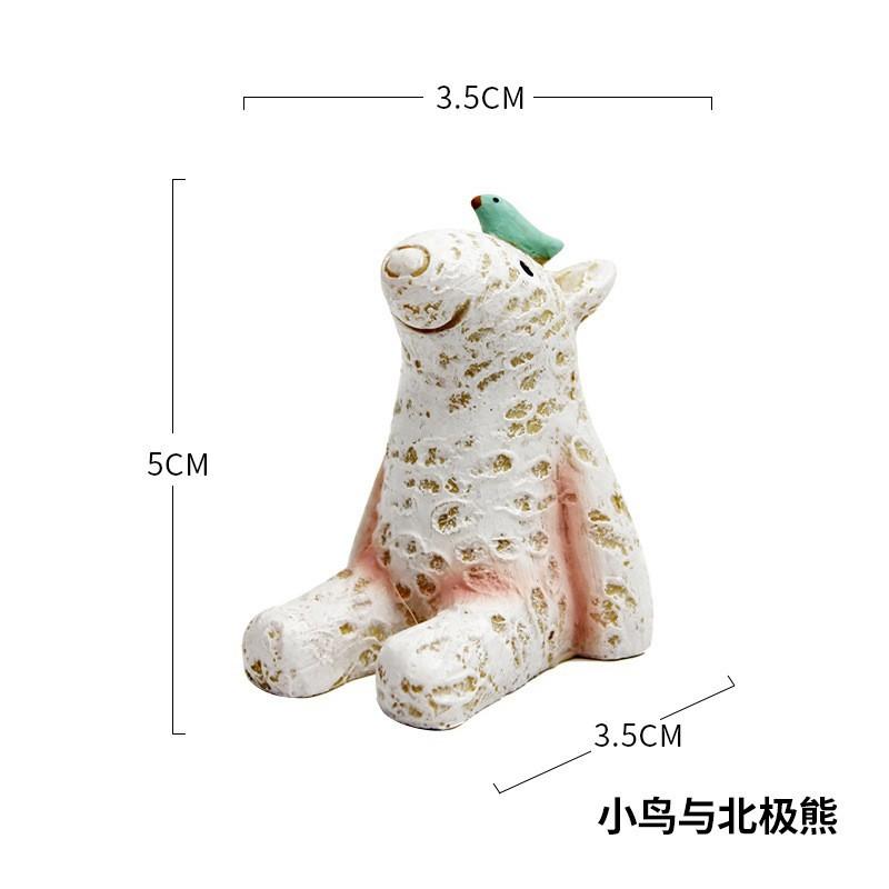 Tượng động vật hoạt hình resin phong cách Zakka, đồ trang trí bánh kem, phụ kiện xe hơi (RG-60)