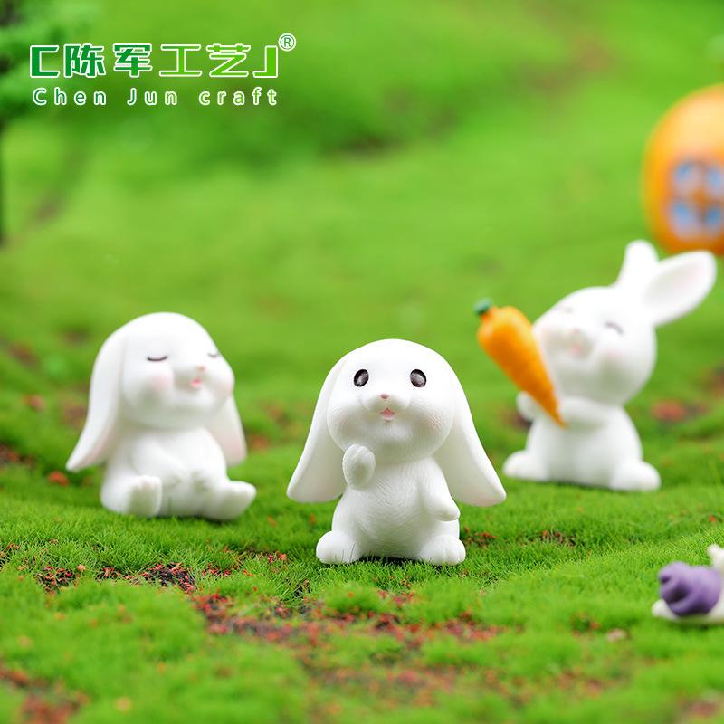 Tiểu cảnh nhà bí ngô và thỏ mini trang trí xe và bàn DIY (ZC-1240)