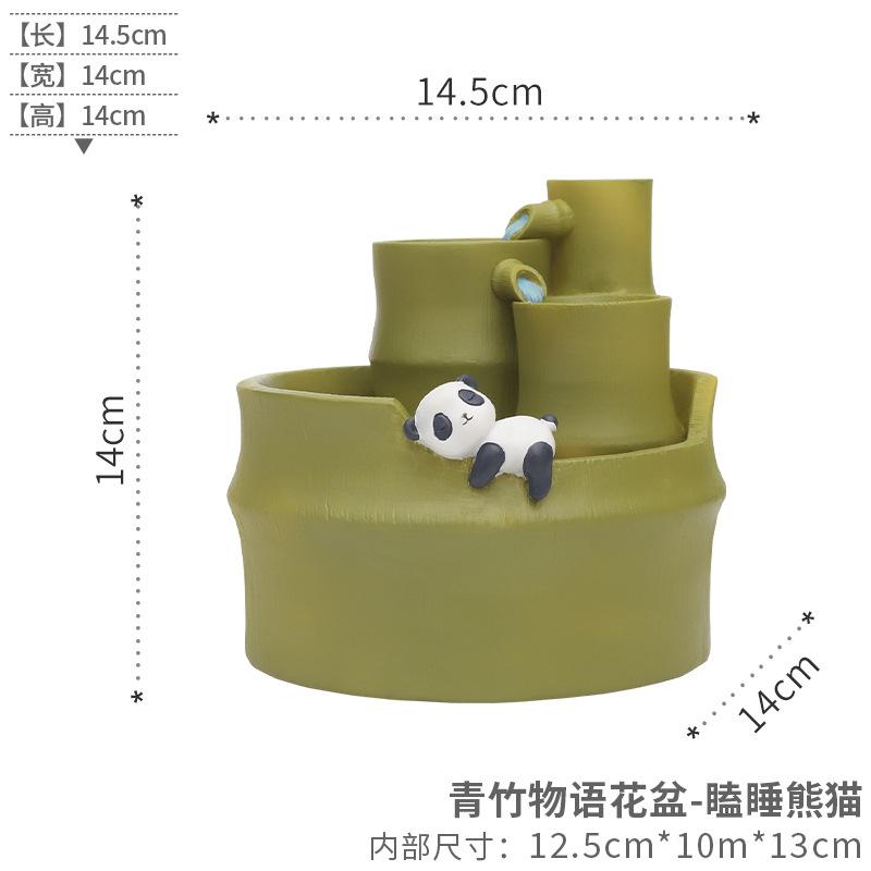 Chậu cây resin phong cách đồng quê, chậu mini hình tre, trang trí bàn, ban công và sân vườn (RG-247)