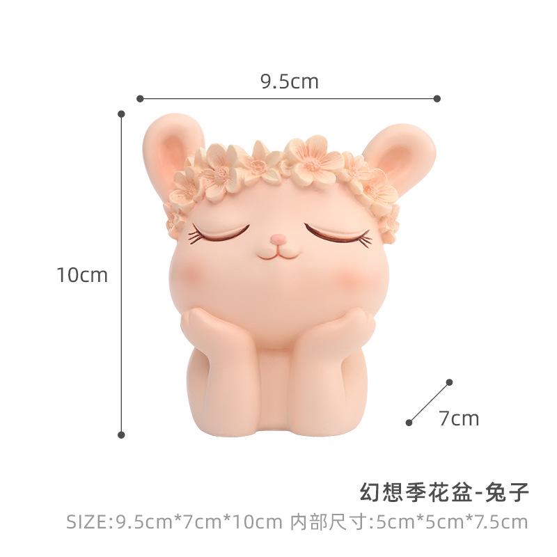 Chậu cây mọng nước hình động vật resin, chậu mini để bàn, tiểu cảnh sân vườn (RG-73)