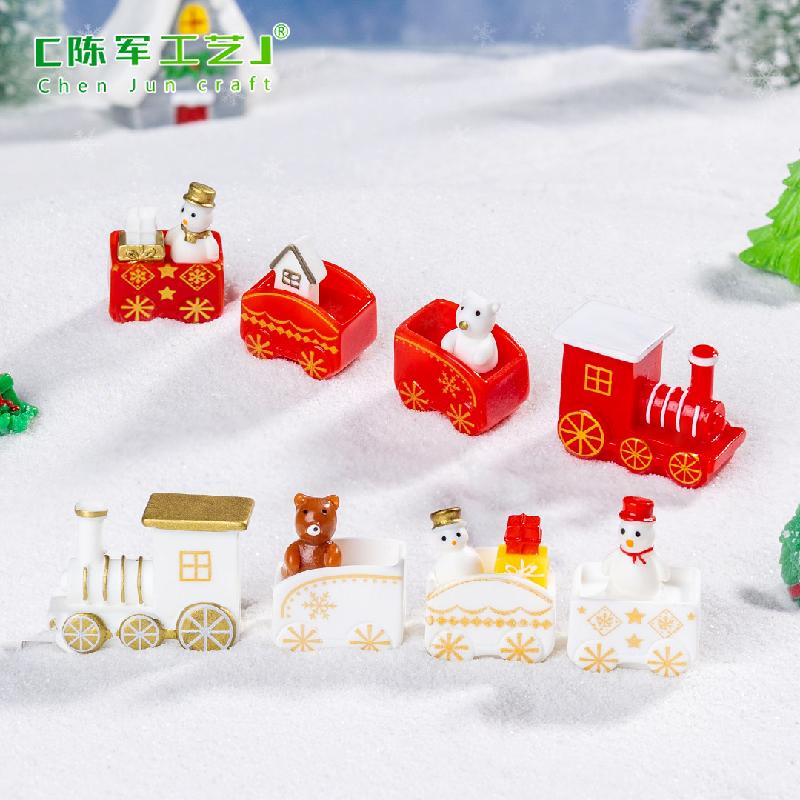 Tiểu cảnh tàu hỏa Noel, người tuyết, phụ kiện trang trí DIY (TZC-187)