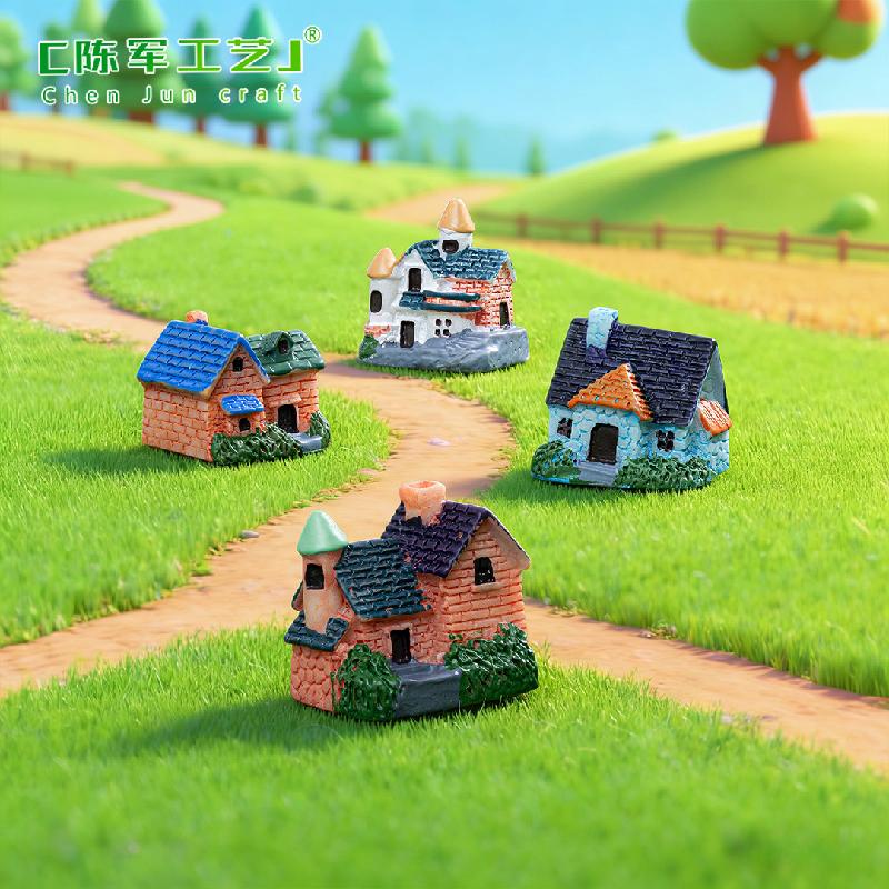 Tiểu cảnh nhà gạch mini, trang trí cây cảnh DIY nông thôn (ZC-151)