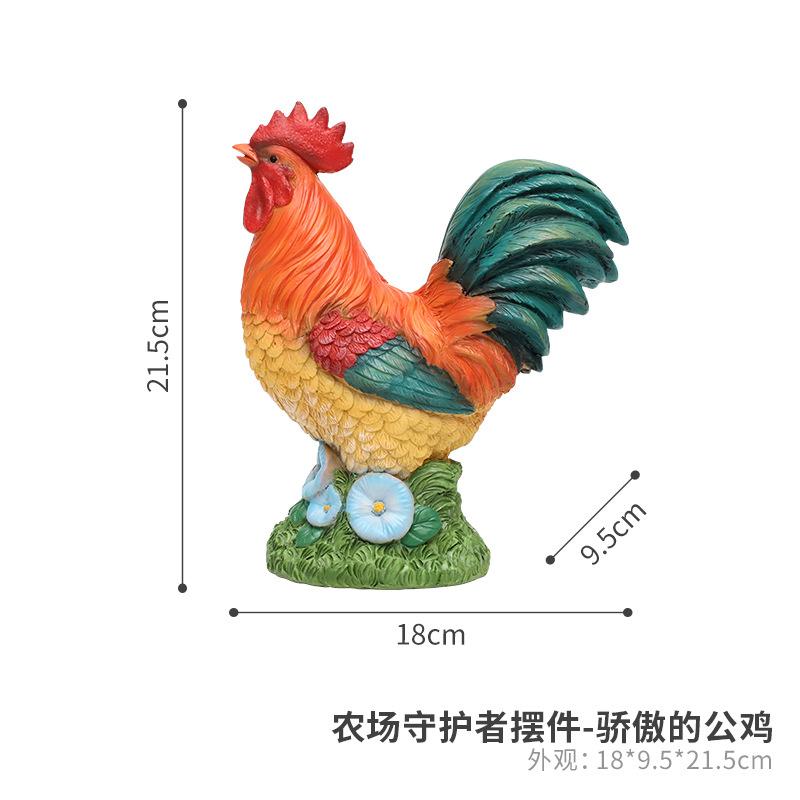 Gà trống giả cảm biến tự phát âm thanh, đồ trang trí sân vườn, ban công và tiểu cảnh (RG-226)