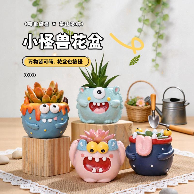 Chậu cây mọng nước hình phố nhỏ và cửa hàng động vật resin, chậu mini tiểu cảnh, trang trí nhà (RG-188)