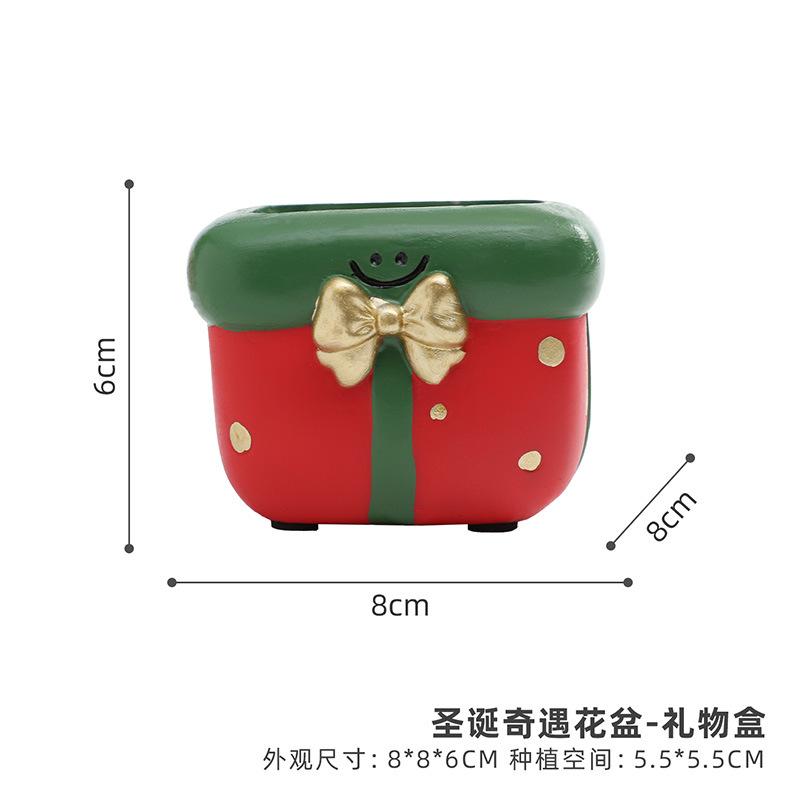 Chậu cây mọng nước resin trang trí Giáng Sinh, phụ kiện tiểu cảnh sân vườn, ban công và bàn làm việc (RG-207)