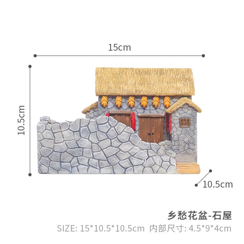 Chậu cây mọng nước resin phong cách nông trại vintage, chậu mini trang trí nhà, ban công và sân vườn (RG-253)