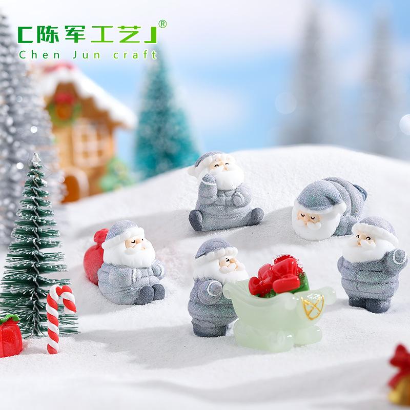 Ông già Noel áo phao mini DIY trang trí xe và bàn (TZC-744)