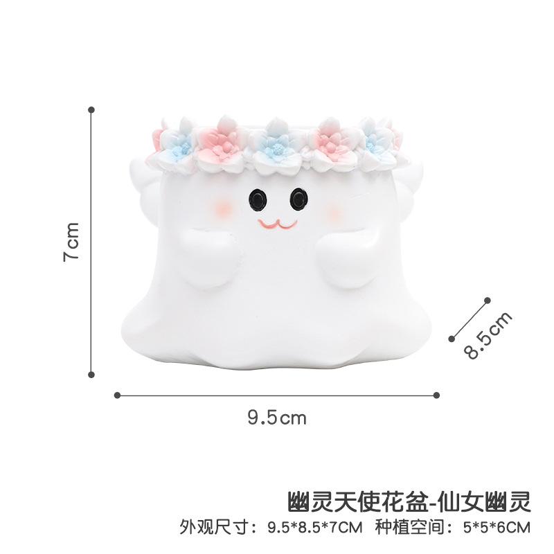 Chậu cây mọng nước hình ma Halloween, chậu mini trang trí bàn, sân vườn và tiểu cảnh (RG-134)