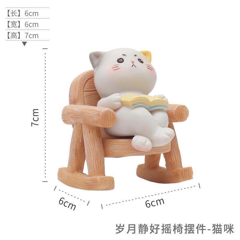 Tượng gấu trúc nằm ghế resin, đồ trang trí bàn văn phòng, đồ chơi giải trí và quà tặng (RG-244)
