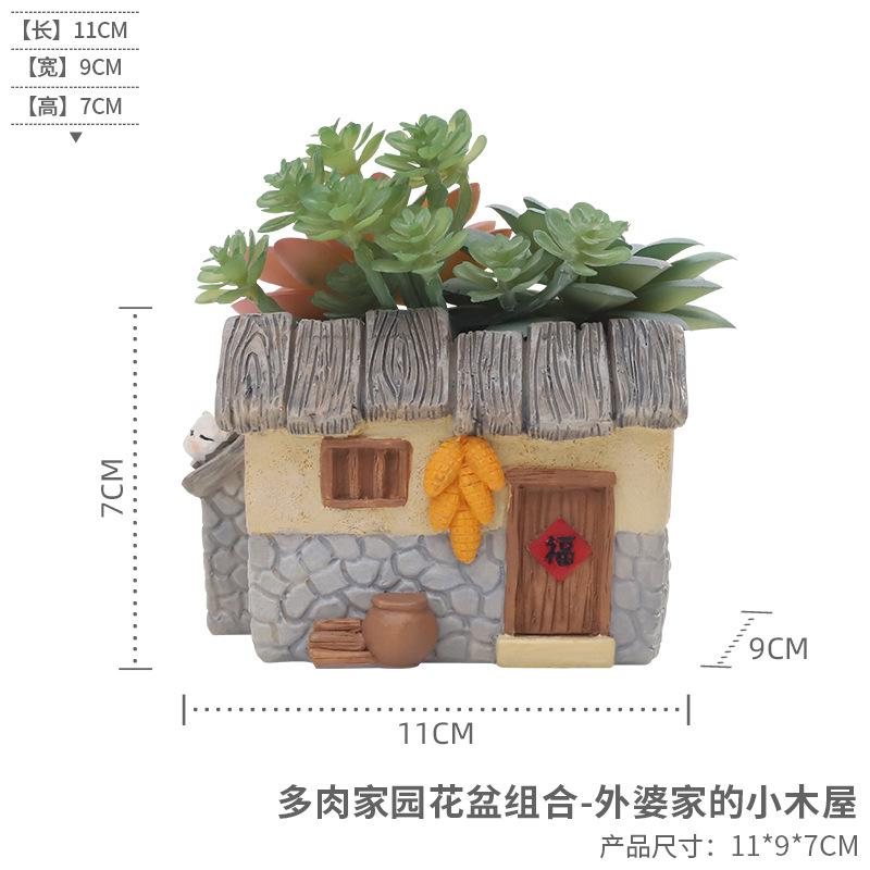 Chậu cây mini phong cách vintage, chậu cây mọng nước trang trí bàn, sân vườn và tiểu cảnh (RG-64)