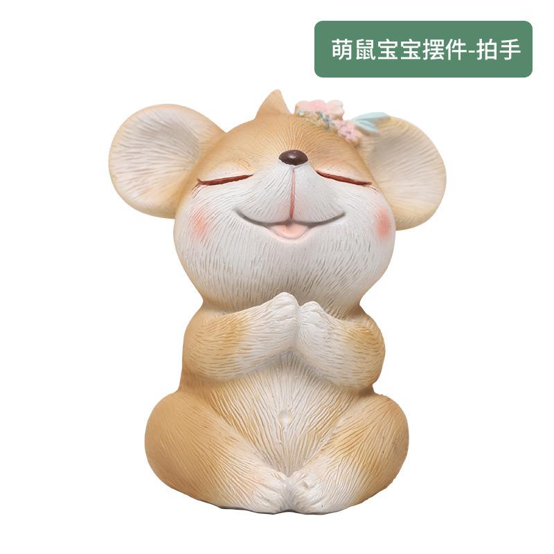 Tượng chuột resin mini phong cách Instagram, đồ trang trí bánh kem, bàn làm việc và nhà (RG-260)