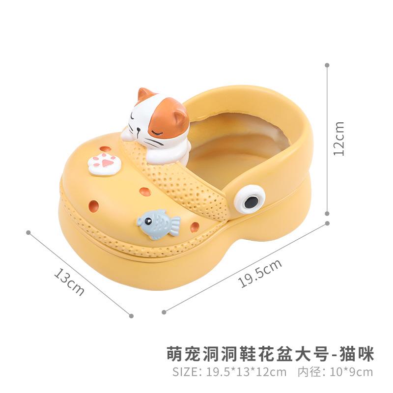 Chậu cây hình dép Crocs resin cỡ lớn, chậu mọng nước mini, trang trí sân vườn và tiểu cảnh (RG-239)