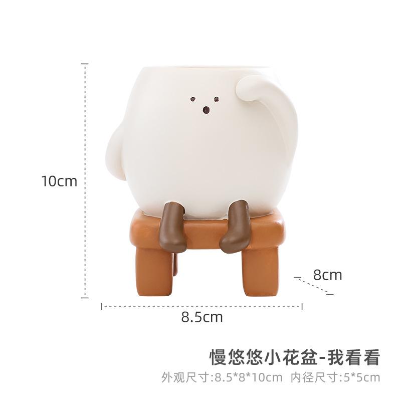 Chậu cây mọng nước resin mini, chậu cây để bàn văn phòng, trang trí sân vườn ban công (RG-15)