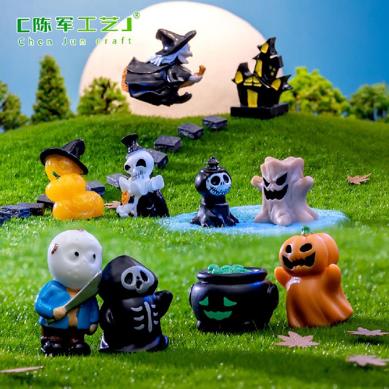 Tiểu cảnh Halloween, bí ngô và ma, trang trí mini DIY (TZC-318)