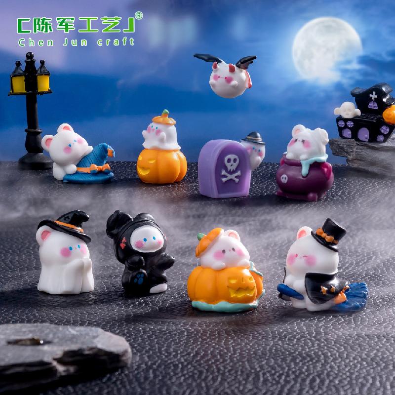 Trang trí Halloween tiểu cảnh, bí ngô ma DIY mini (TZC-9)