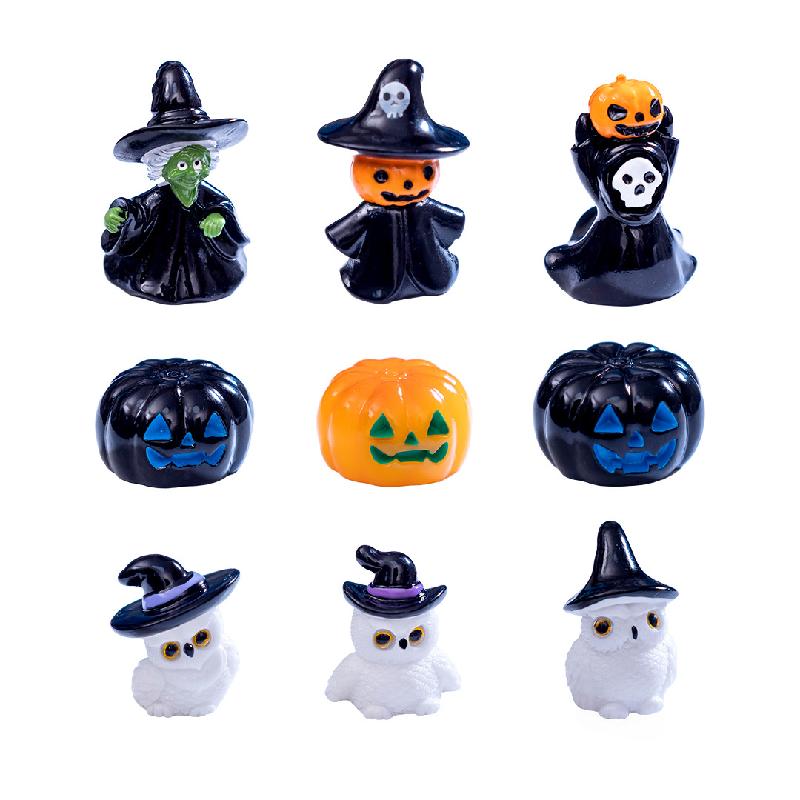 Tiểu cảnh Halloween bí ngô, phù thủy mini, trang trí DIY (TZC-51)