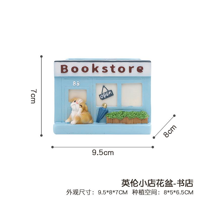 Chậu cây mọng nước hình phố cổ Anh resin, chậu mini trang trí nhà, sân vườn và ban công (RG-109)