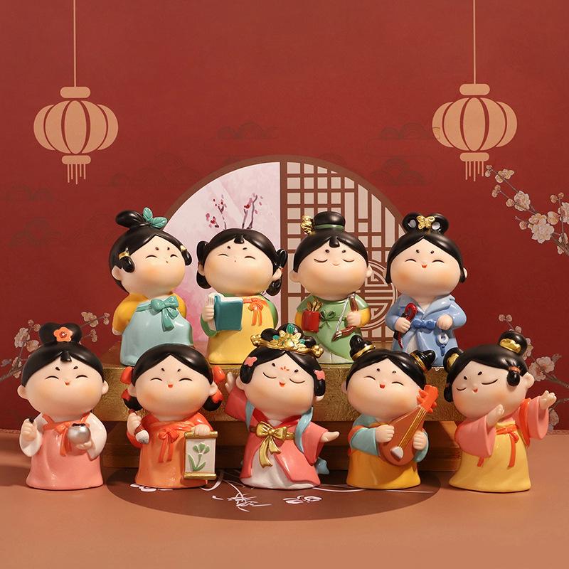 Mô hình mỹ nữ nhà Đường PVC, đồ chơi blind box, tượng trang trí hoạt hình và đồ sưu tầm (RG-156)