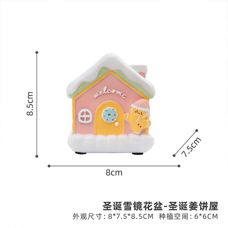 Chậu cây mọng nước Giáng Sinh resin vẽ tay, chậu mini trang trí bàn, tiểu cảnh và sân vườn (RG-205)