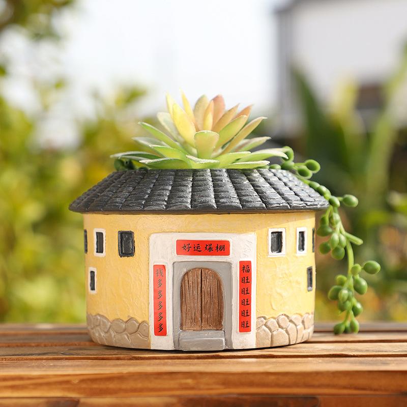 Chậu Cây Resin Bình hoa thủy canh hình hươu cao cổ gốm, bình cắm hoa khô, trang trí phòng khách và bàn làm việc (RG-172)