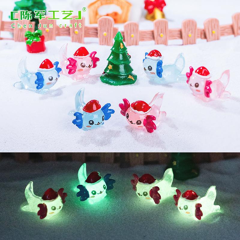 Tiểu cảnh khủng long sáu sừng phát sáng Noel trang trí DIY (TZC-995)