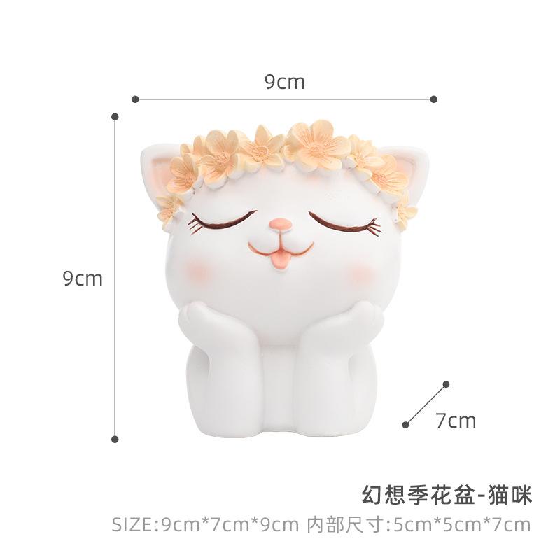Chậu cây mọng nước hình động vật resin, chậu mini để bàn, tiểu cảnh sân vườn (RG-73)