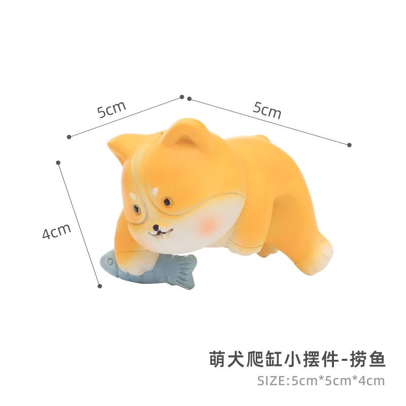 Tượng Corgi resin phong cách Zakka, phụ kiện bể bò sát, hồ cá, tiểu cảnh và chậu cây (RG-245)