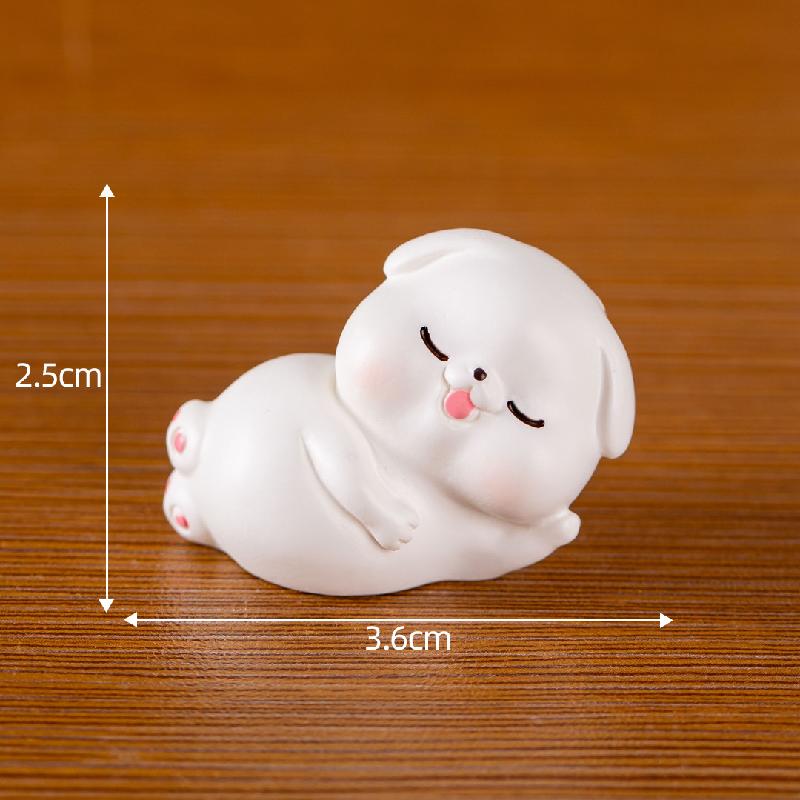 Tiểu cảnh chó trắng mini trang trí xe và bàn DIY dễ thương (ZC-914)