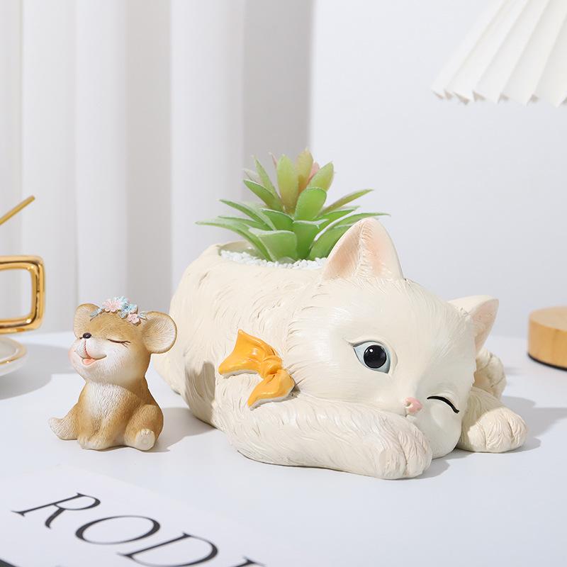 Chậu cây mọng nước resin hoạt hình, chậu mini để bàn, trang trí cây xanh và tiểu cảnh (RG-181)