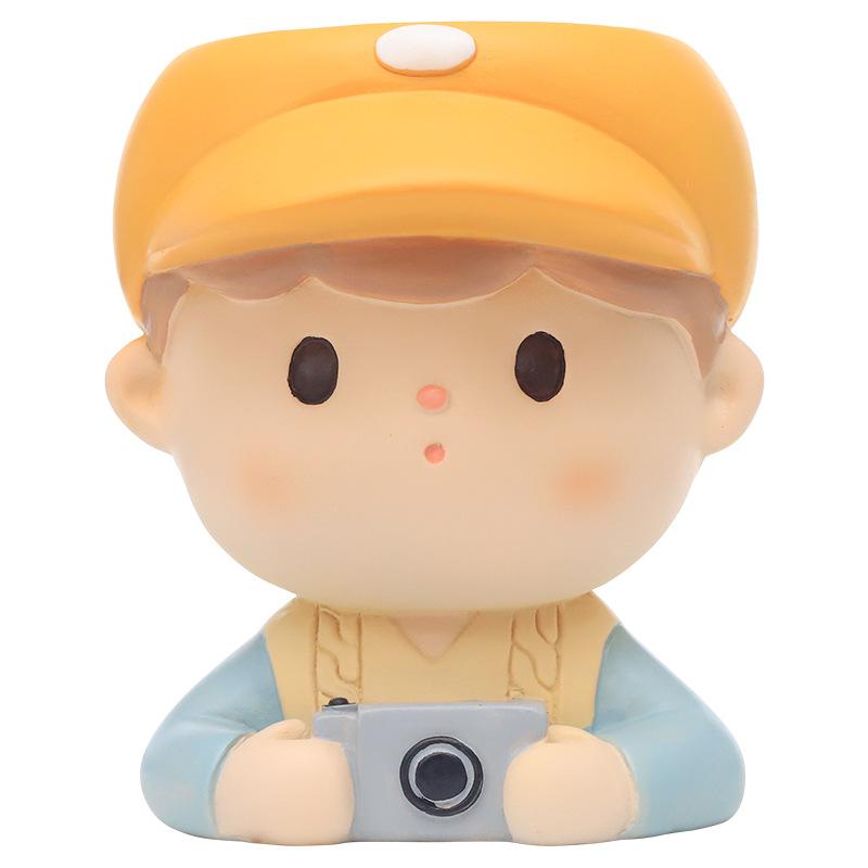 Chậu cây mọng nước hình bé gái resin, chậu mini trang trí văn phòng, ban công (RG-48)