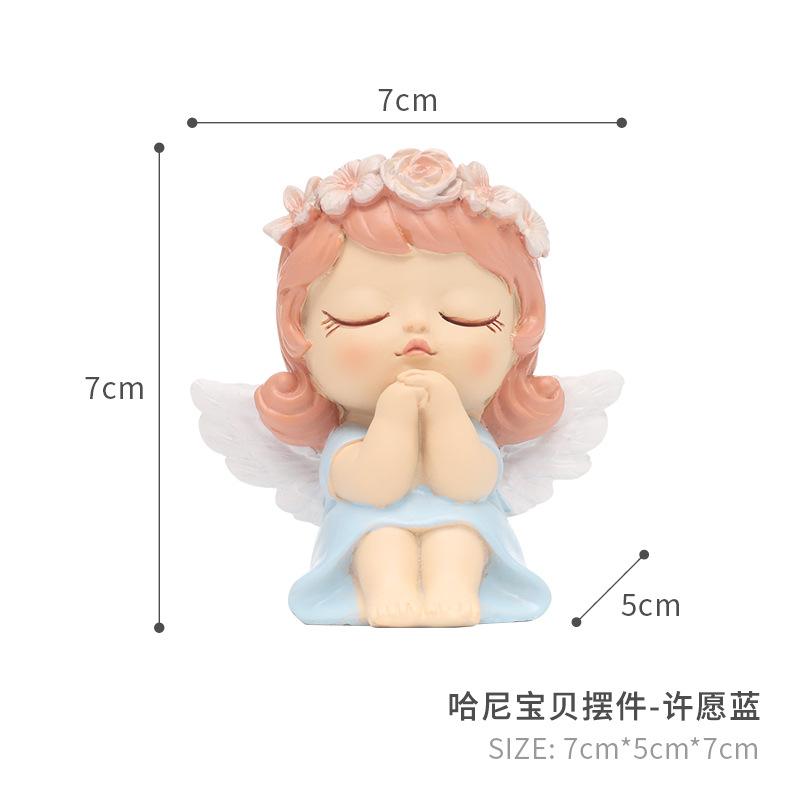 Tượng thiên thần nhỏ resin, đồ trang trí bàn phòng khách, phụ kiện DIY và quà tặng (RG-118)