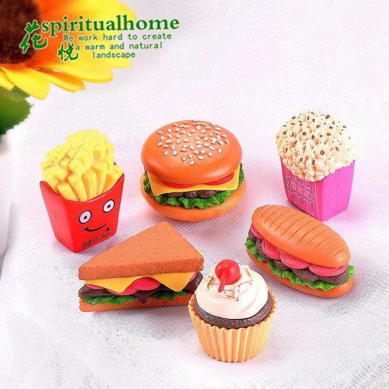 Tiểu cảnh bánh hamburger và sushi, phụ kiện trang trí mini (TZC-490)