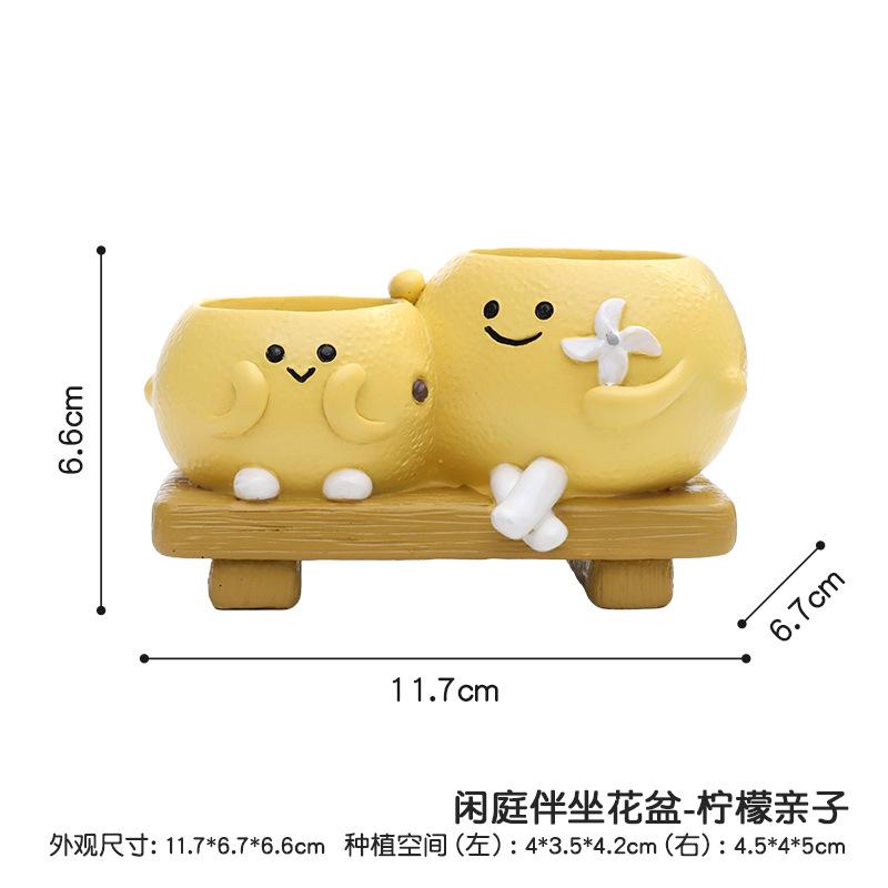 Chậu cây mọng nước resin liên thể nhiều lỗ, chậu mini hoạt hình, trang trí vườn ban công (RG-50)